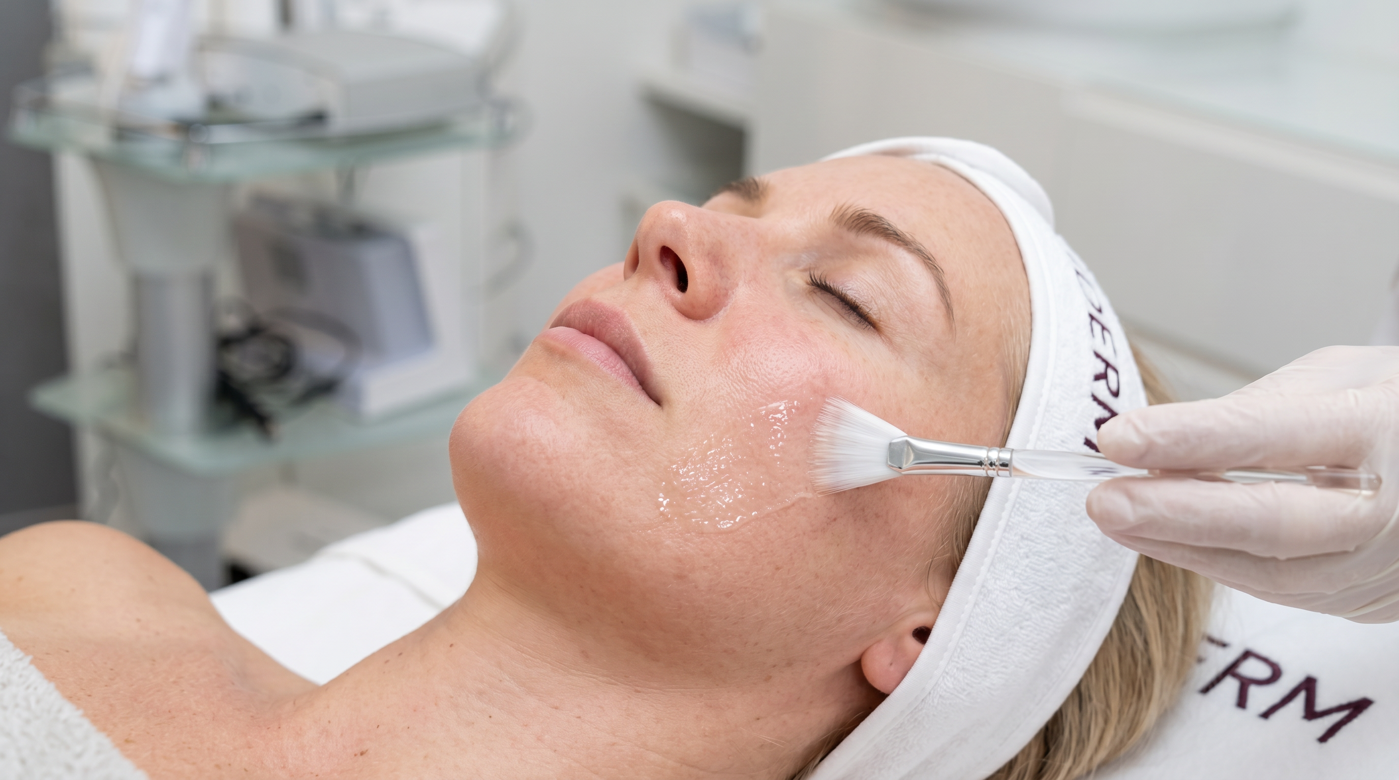 Professionelle Kosmetikbehandlung mit sterilen Handschuhen und SkinNeedler – Duisburg